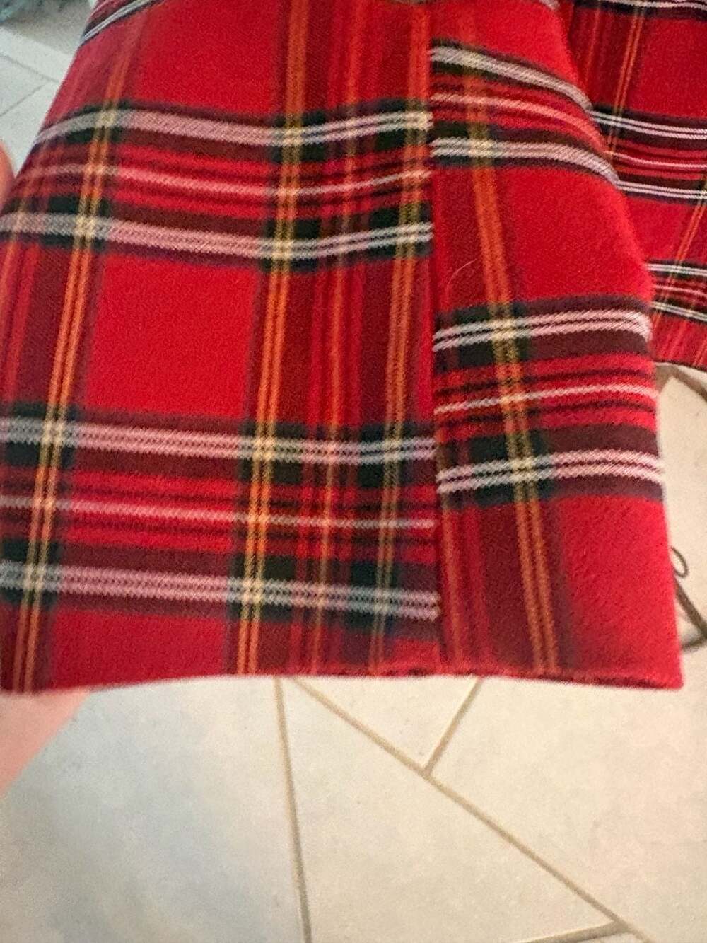 Anne Klein Plaid Blazer Size L Red Tartan Single Button Jacket